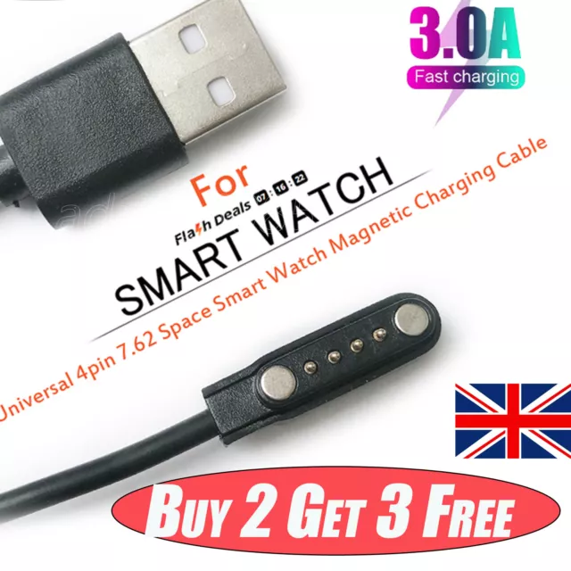 4 Pin Universal Smart Watch Magnetic Charging Cable Magnetic USB Charger Cord