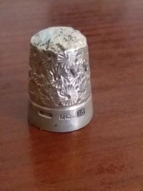 1930s Henry Griffiths -H/M STERLING SILVER THIMBLE  - Size 15