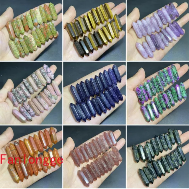 Wholesale Natural Mixed Quartz Obelisk Quartz Crystal Wand Double Point Healing