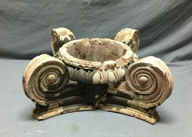 Antique Shabby Architectural Neoclassical Plaster Column Capital Chic  777-21B