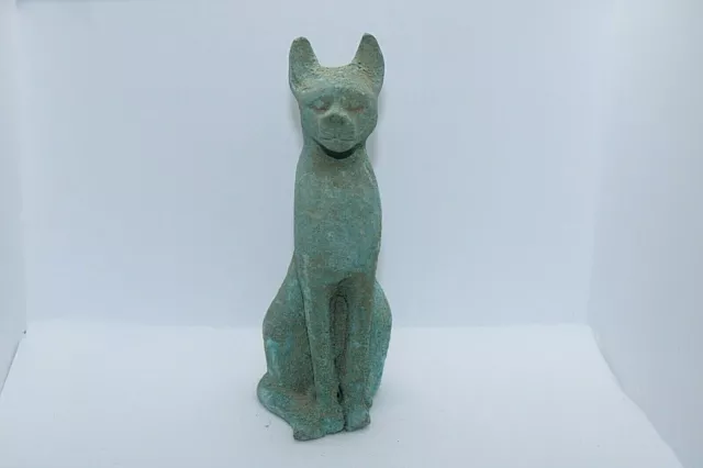 RARA ANTICA EGIZIANA ANTICA Bastet Cat Bast Statua faraonica egiziana in bronzo