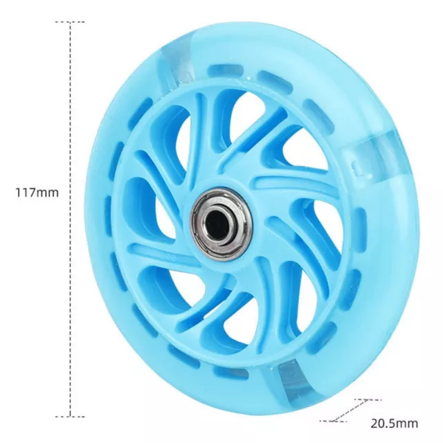 Stützräder 117 X 20.5 Mm Geräuscharm PU + Edelstahl Selbstleuchtend Brandneu