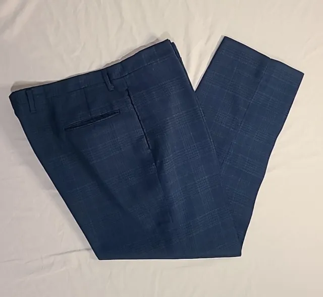Vtg 60s 70s Handmade 38x28 Check Wool Blend Trouser Slacks Golf Pants Retro Punk