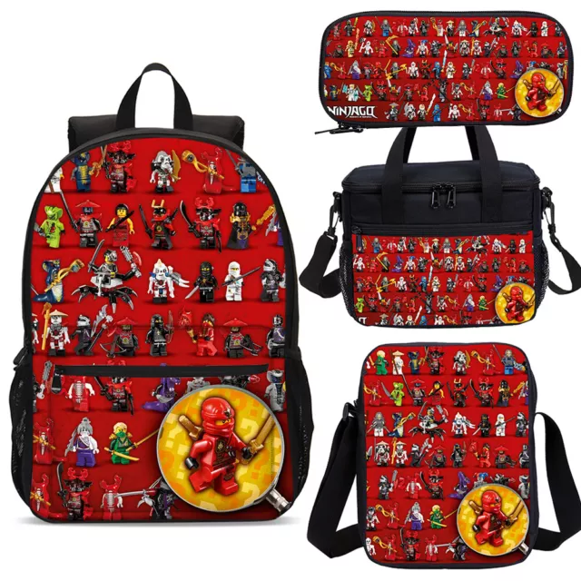 Ninjago Movie Characters Kids School Backpack Insulated Lunch Bag Pen Case Lot