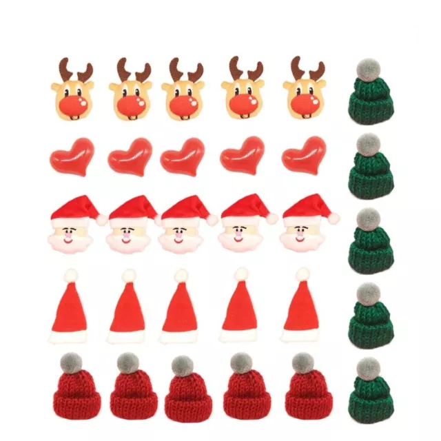 30 Pcs Ältere Mini-Zubehör Für Puppen Kleidung Weihnachtsmann Applikationen