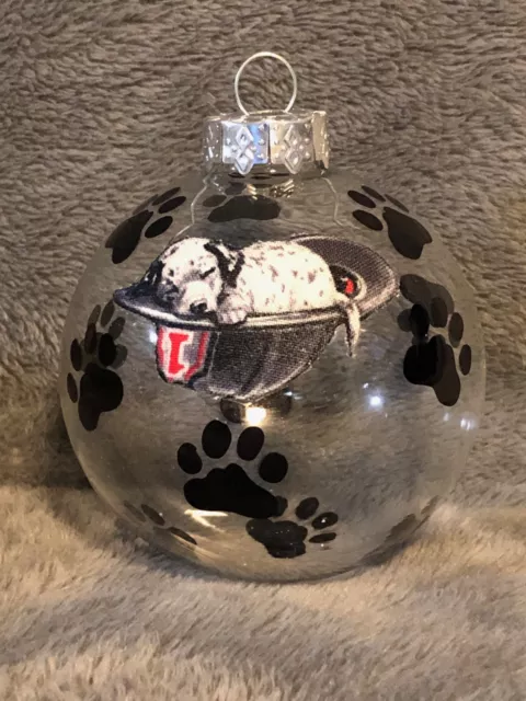 Hand Made Dalmatian Fire House Firefighter Dog 3" Glass Christmas Ornament/Ball