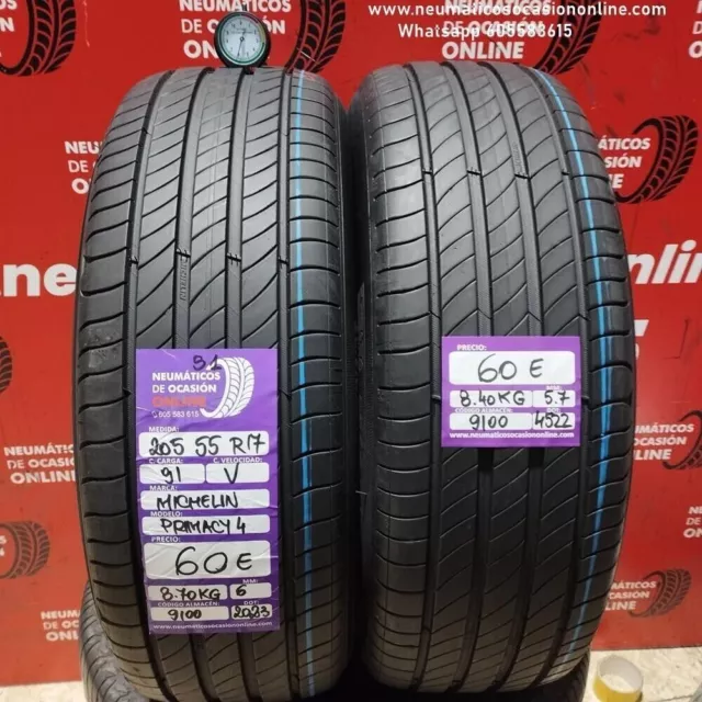 2x  205 55 R17 91V MICHELIN PRIMACY4 S1 6.0/5.7mm REF:9100