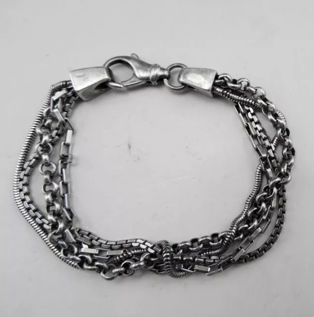 Magnifique Vintage Bracelet Gourmette Argent Massif 925 solid silver vintage