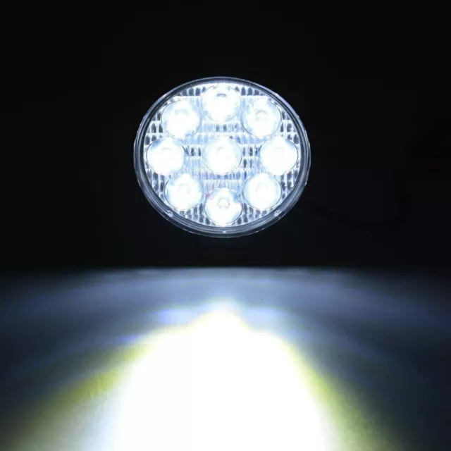 2X 4" 27w Round Led Work Lights Spot Beam Lamp Suv Atv 4x4 Multi Volt Uk 3