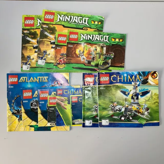 LEGO Ninjago/Chima/Atlantis Instruction Manuals Bundle x 10 Complete NO LEGO