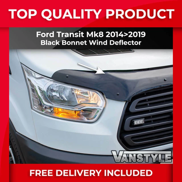 PartsHeaven Gloss Black Bonnet Protector – Ford Transit MK6 2000-2006 – Wind Stone Deflector - View #6
