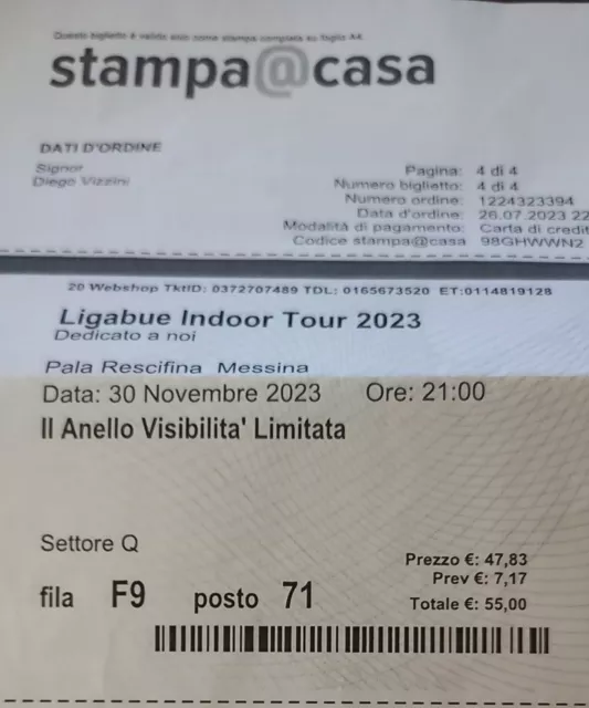 Biglietti concerto Ligabue Indoor Tour 2023