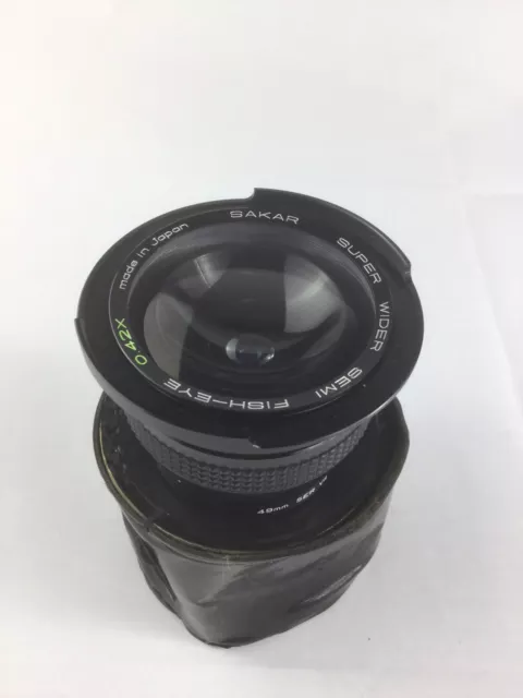 SAKAR SUPER WIDER SEMI FISH-EYE 0.42x Made In Japan 49mm Serv Vll Lens W/ Case