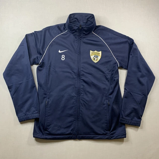 NIKE Track Jacket Size Large Boys Blue Full Zip North Bay Elite FC Embroidered