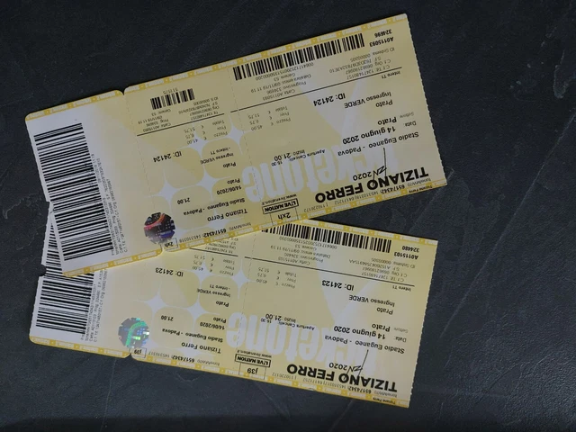 PADOVA 2 Biglietti Concerto Tiziano Ferro 14 Luglio 2023 - NON NOMINATIVO