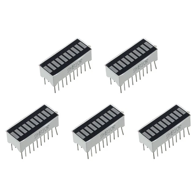 JZK 6pcs 10 segments LED bar graph + 6pcs 20pin DIP IC Sockets, LED