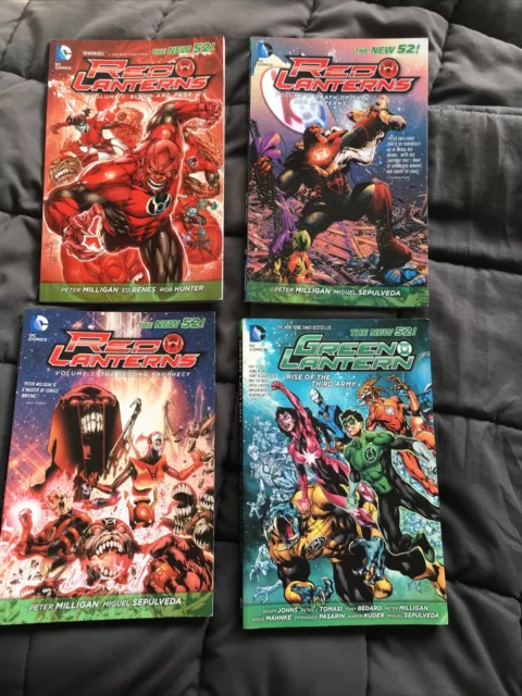 Red Lanterns graphic novel lot (x 3) DC superhero Green lLantern (x 1)