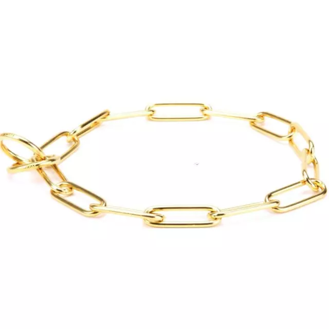 Brass Dog Collar Choker for Large Dogs Training Gold Color 4mm Chain Long Links 3