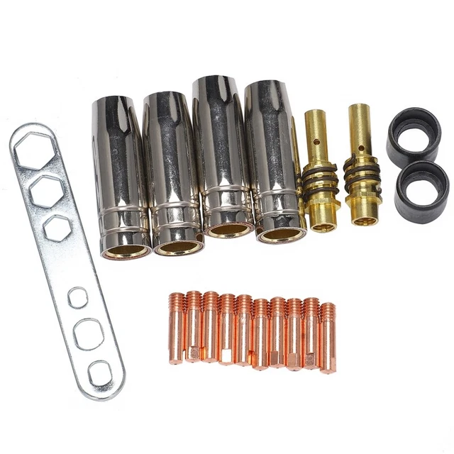 Kit parti ugello torcia di saldatura 19 pz manicotto ugello conico set di strumenti per K5W1