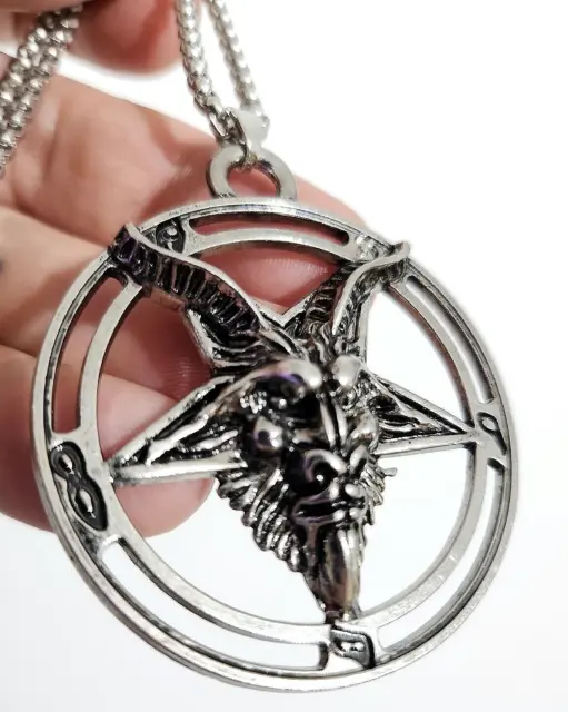 Baphomet Collar Colgante Invertido Cabra De Mendes Pentagrama Joyería Oculta