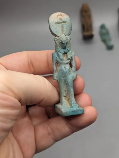 Egyptian Shabti Figures inc. Ancient Ushabti, Turquoise Faience, Sekhmet, Horus 2