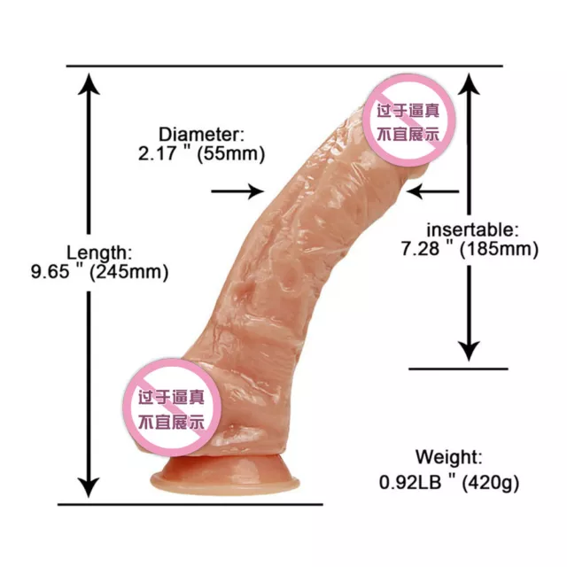 Realistic Dildo Dong Soft Huge Thick Cock with Balls Big Penis Suction Cup