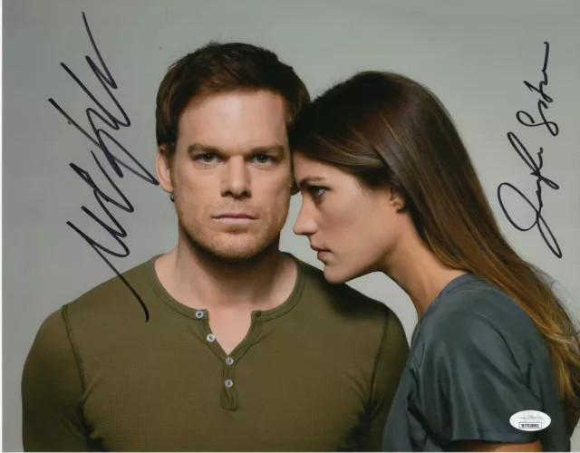 Michael C. Hall and Jennifer Carpenter Autograph 11x14 Photo Dexter Signed JSA C