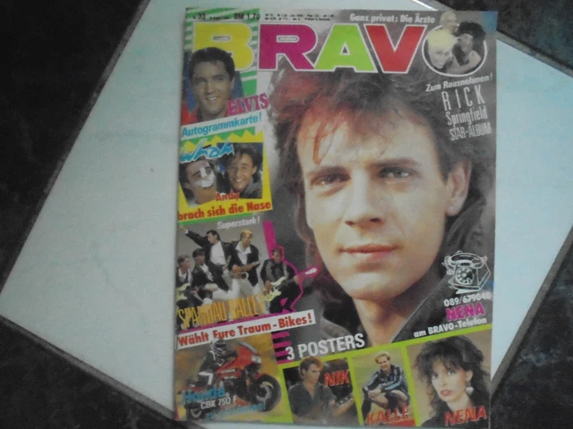 BRAVO 33/1984 Elvis Presley mit Autogrammkarte/Nena u.N.Kershaw Poster/Limahl!