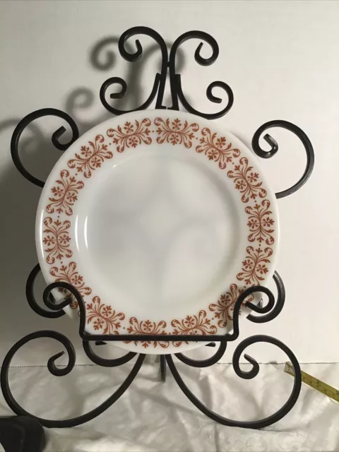 Pyrex Tableware Copper Filigree 9" Dinner Plate By Corning  Made In USA #703