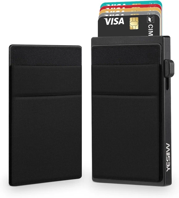 YESIIW Slim Wallet Pop-up Kartenetui Für 9 Karten, Karten
