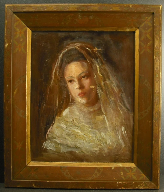 Ettore Martínez Joven Mujer Volantes Italia C 1904 Italia Young Veiled Woman