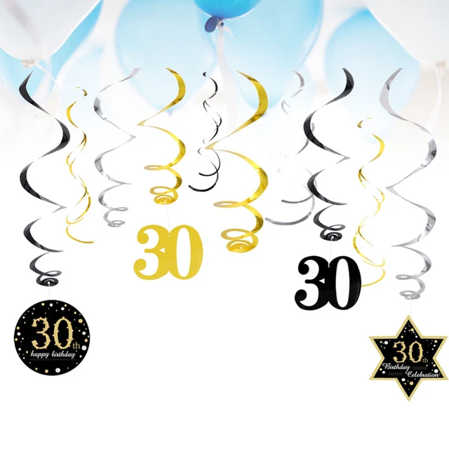 Déco Anniversaire Années 80 - 53 Pièces - Tourbillons Suspendus - Soirée Rétro