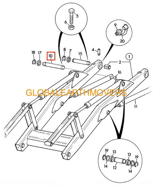 JCB BACKHOE - Loader Arm Pivot Pin, Set Of 2 Pcs. (Part No. 811/90061 ...