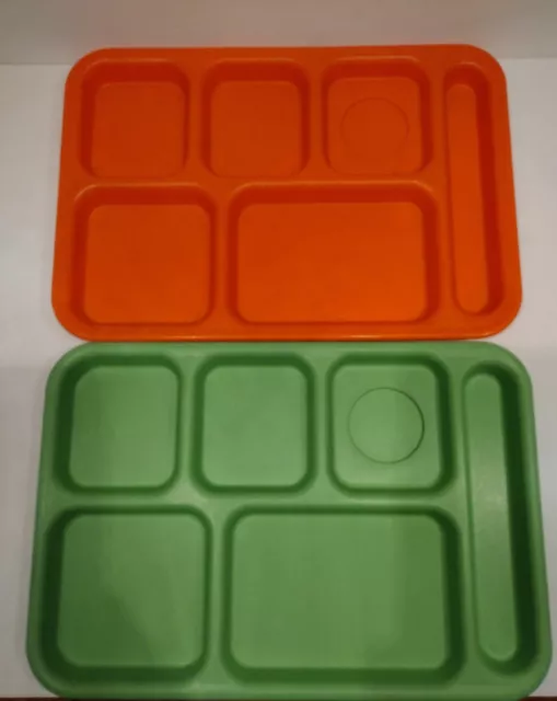 Cambro Food Tray 6 Compartment Cafeteria School Lunch - Lot of 2