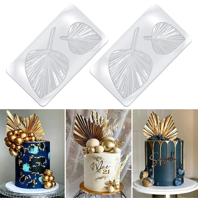 Fondant Pastel Rosa Flor Hoja Palma Molde Chocolate Cerámica Molde Ventilador Hoja