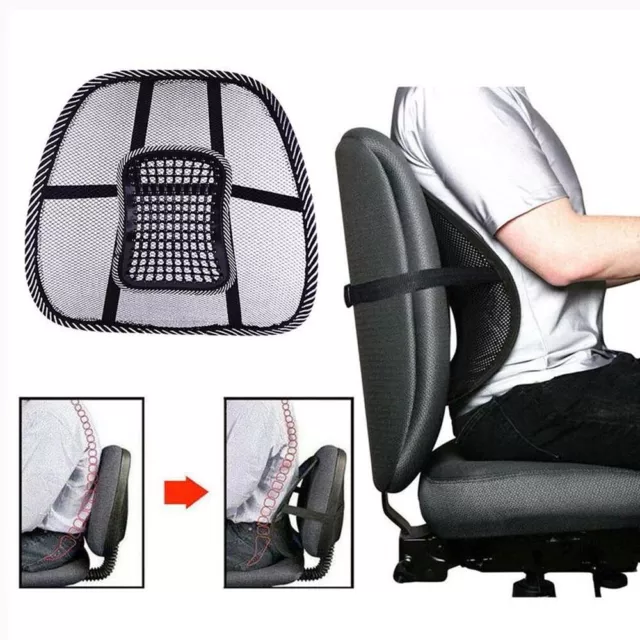 Mesh Lumbar Lower Back Support Cushion Pain Relief Car Seat Posture Corrector