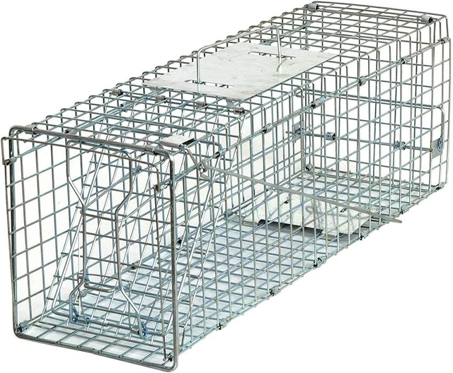 24inch Release Rodent Cage Silver Home Cage for Opossum, Skunk, Chipmunks