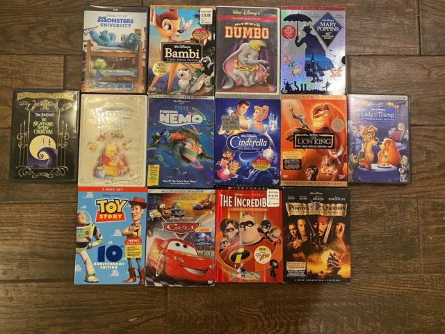 14) WALT DISNEY Pixar DVD Movie Lot incl. Dumbo, Cars, Finding 