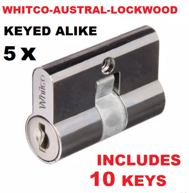 5 x Screen door security door lock key cylinder Barrel  Whitco Lockwood