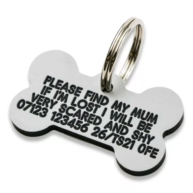 Bone Shaped Plastic Dog Pet Tag 39mm x 22mm - Deeply engraved FREE. 7 COLOURS 2