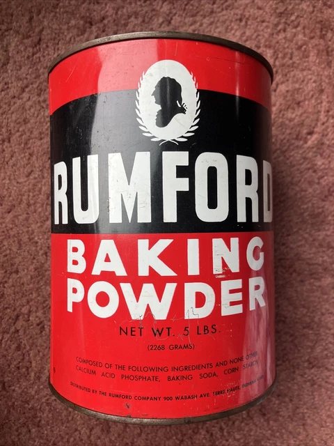 Vintage Rumford Baking Powder Tin 5 lbs Container - Empty