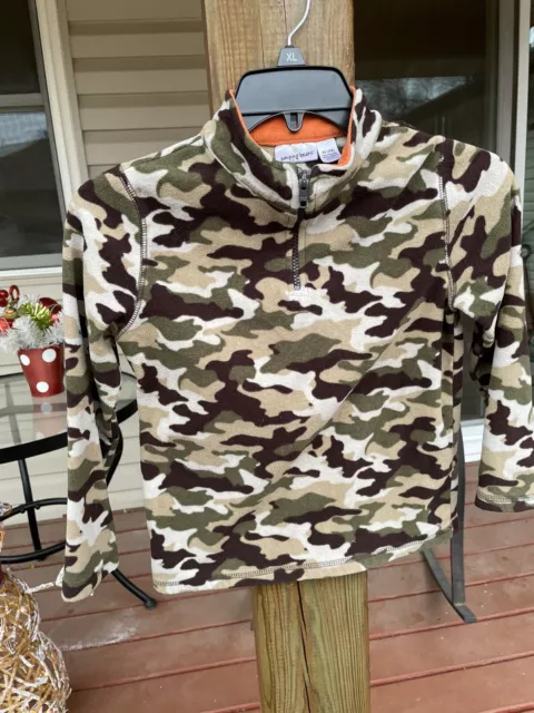 Jumping Beans Boys XL Long Sleeve 7X Camo Fleece Pullover 1/4 Zip Top