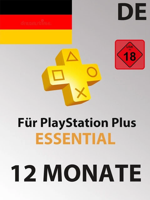 Playstation Plus Essential 12 Monate - 60 EUR - 1 Jahr PS5/PS4 Key Nur DE