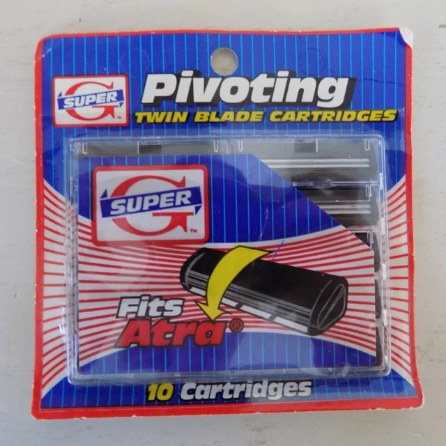 Cartuchos de doble hoja pivotantes Super G para hombre cuchillas de afeitar 1996 caja abierta