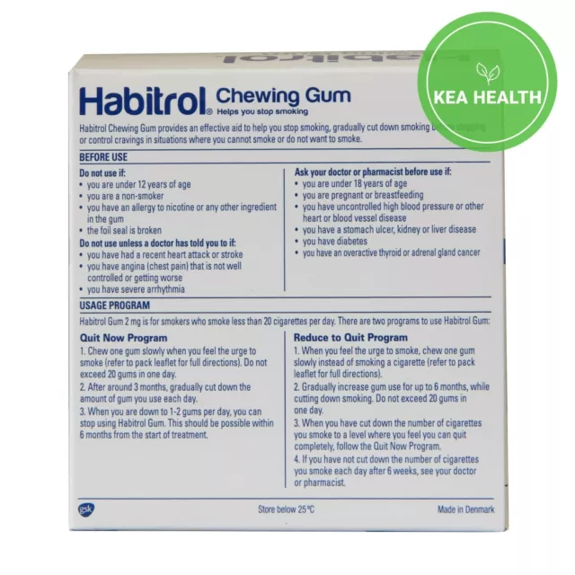 Habitrol Nicotine Gum 2mg MINT 1,224 piece 6 New BULK Box Size QUIT Smoking Now 2