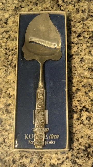 VINTAGE KONGE TINN Kongetinn Pewter Norway Serving Fork Spoon In