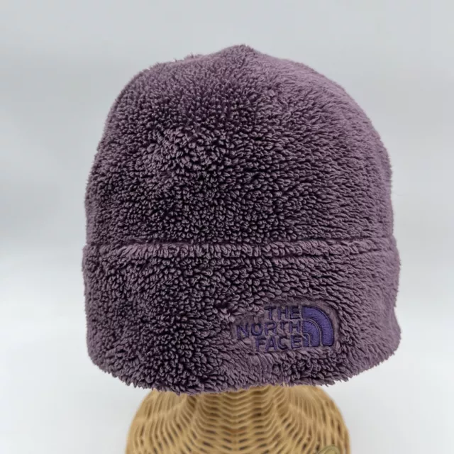 THE NORTH FACE Purple Furry Fleece Beanie Hat Girl's Youth One Size S/M ...