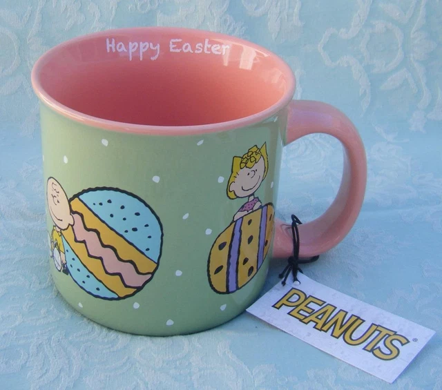 PEANUTS GANG CHARLIE Brown Lucy Snoopy Easter Coffee Mug Cup New (east1
