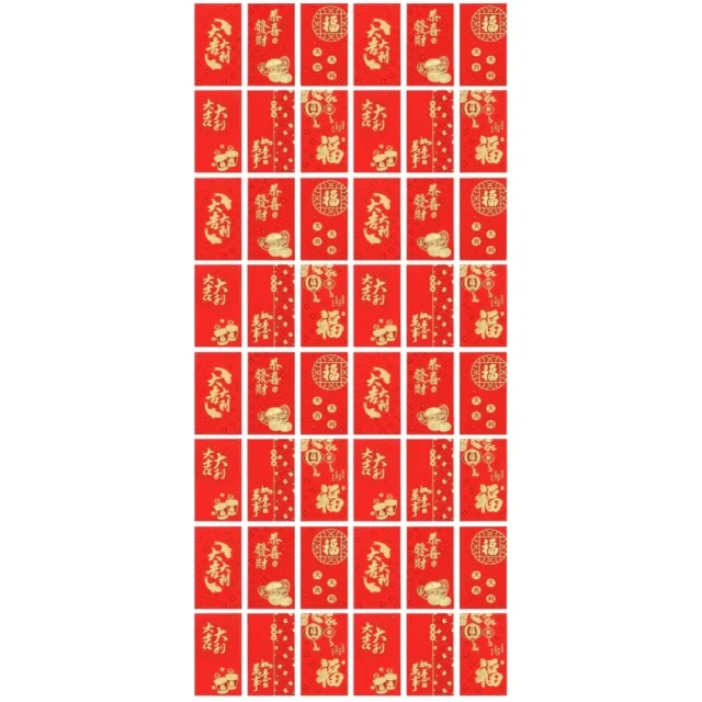 120 Pcs Long Red Envelope Bag Lucky Money Pocket Wallet Personality
