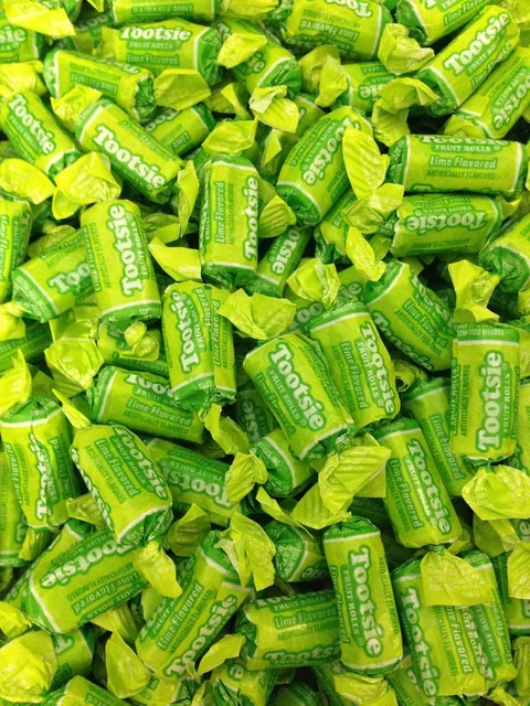 Tootsie Roll Fruit Chews- BULK CANDY - 50 PIECES Fruit Chews {LIME FLAVOR}